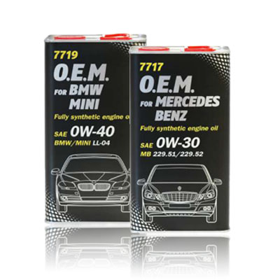 Уже в ПРОДАЖЕ ОРИГИНАЛЬНЫЕ моторные масла MANNOL для BMW\MINI(7719) и Mersedes-Benz(7717)