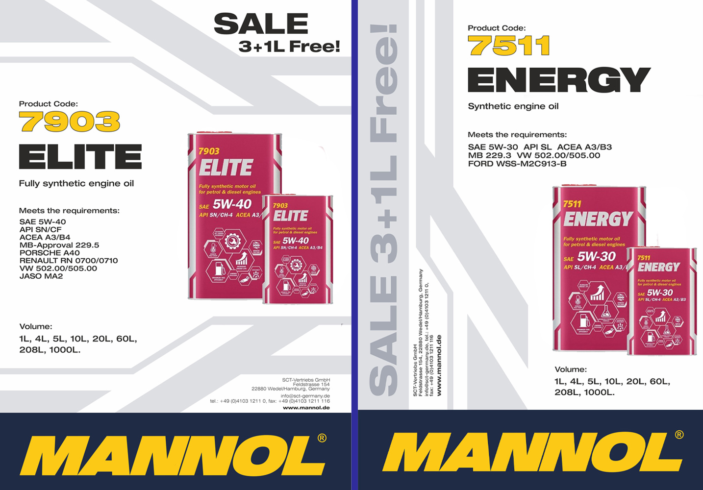 Cкоро в продаже 7511 ENERGY 5W30 И MANNOL Elite 5W-40  в металлической банке