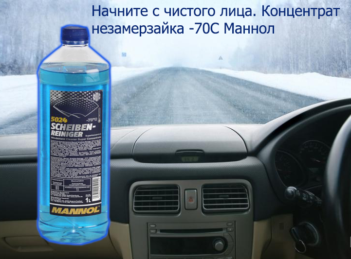 Начните с чистого лица. MANNOL 5024 Scheiben Reiniger (-70°) Акция дня -35%