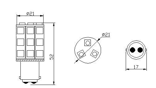210322 LED P21/5W 24V 18x5050 BA15S