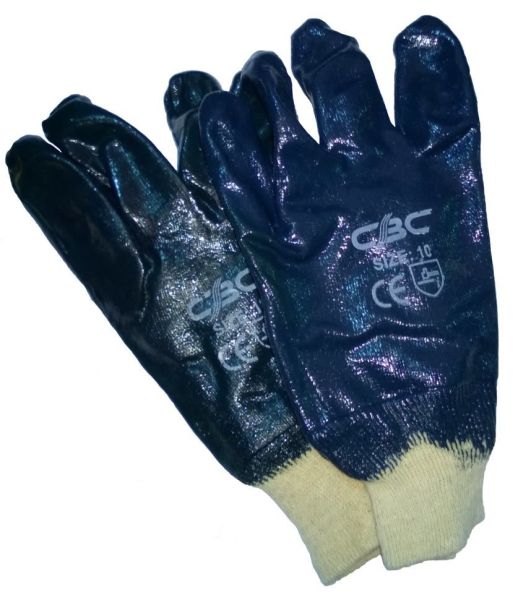 Перчатки МБС нитрил крага, 10р. синие 1 пара