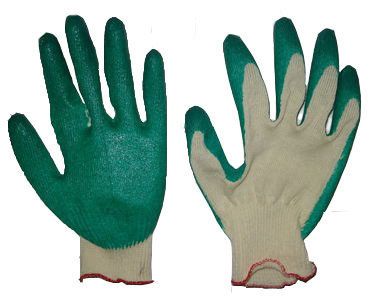 Перчатки х/б, 1-ый латекс,цветн, 1 пара