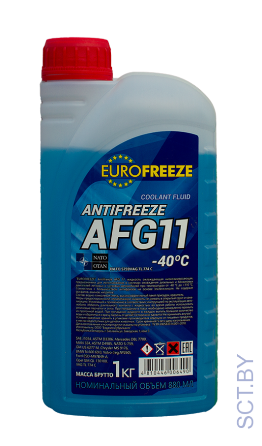 Antifreeze EUROFREEZE AFG 11 -40C 1 кг (0,88Л) СИНИЙ