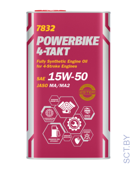 MANNOL 7832 4-Takt Powerbike 15W-50 4л Метал синтетическое моторное масло