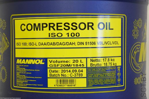 MANNOL 2902 Compressor Oil ISO 100 20л минеральное компрессорное масло