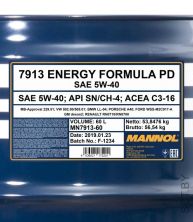 MANNOL Energy Formula PD 5w-40 7913 60л синтетическое моторное масло