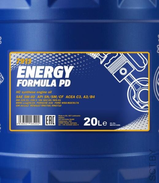 MANNOL Energy Formula PD 5w-40 7913 20л синтетическое моторное масло