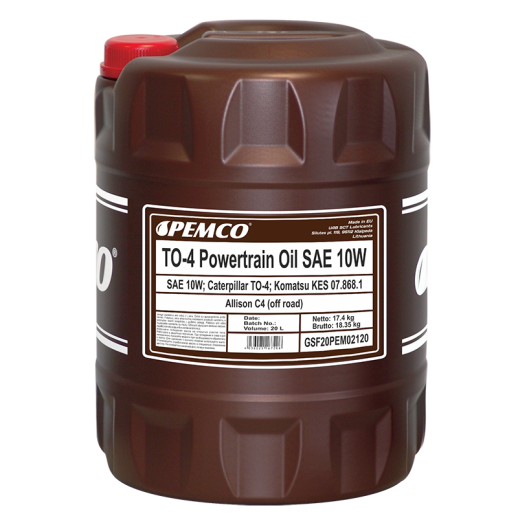 PEMCO PM2601 TO-4 Powertrain Oil SAE 10W 20л трансмиссионно-гидравлическое минеральное масло