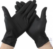 Перчатки нитриловые одноразовые черные (50п в уп) размер L
