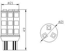 210025 LED 202303 W21/5W 12V 18x5050 W3x16q/T20