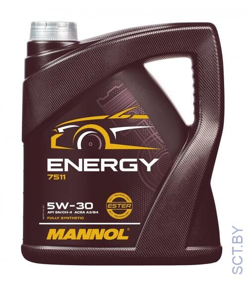 MANNOL Energy 7511 5W-30  API SL A3/B3 ESTER 4л синтетическое моторное масло