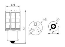 210063 LED 202341 P21W 24V 18x5050 BA15S