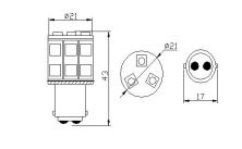 210087 LED 202358 P21/5W 24V 13x5050 BAY15d