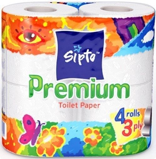 SIPTO PREMIUM бумага туал. белая 3 слоя (1*4рул)