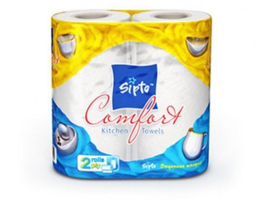 SIPTO полотенца бум.SIPTO COMFORT бел (1*2) 2хслой