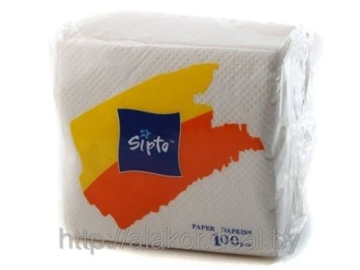 SIPTO салфетки бумажные БЕЛЫЕ 100шт