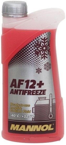 MANNOL 4012 Antifreeze AF12+ (-40 °C) Longlife красный 1л (1,08кг) прозр.кан антифриз