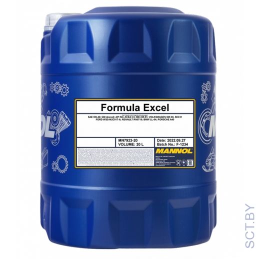 MANNOL Formula Excel 5W-40 7923 20л синтетическое моторное масло