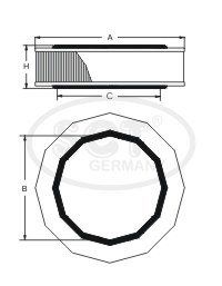 SB 283=SB 026 воздушный фильтр